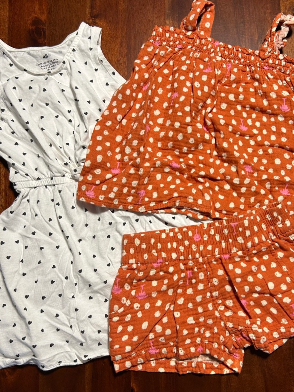 Toddler Girls Summer Clothes Lot Size 4-5T Heart Dress & Orange Matching Set